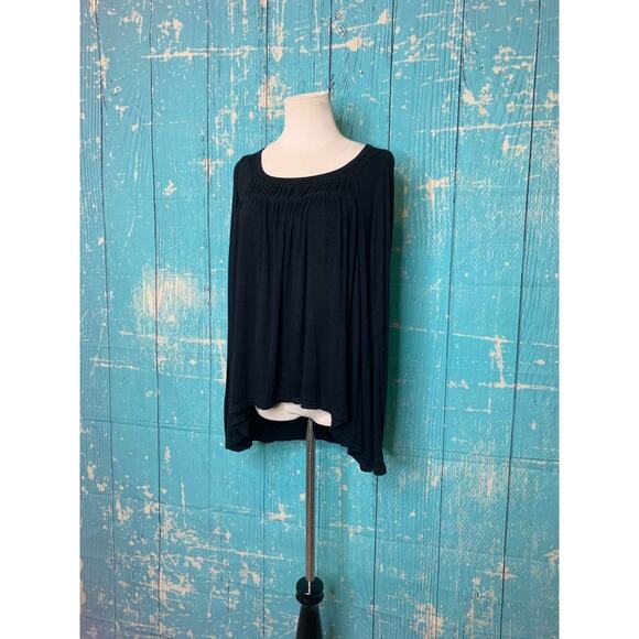 We The Free Black Long Sleeve Round Neck Pleated Tunic Top Size XS - Picture 7 of 8